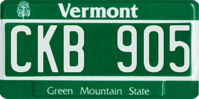 VT license plate CKB905
