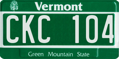 VT license plate CKC104