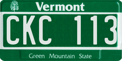 VT license plate CKC113