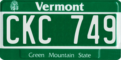VT license plate CKC749