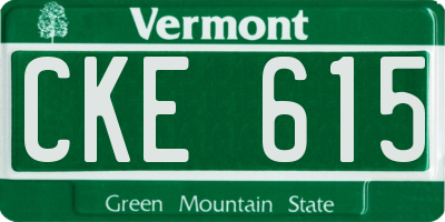 VT license plate CKE615