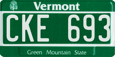 VT license plate CKE693