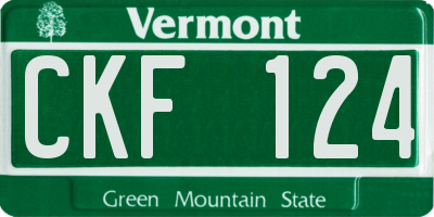 VT license plate CKF124