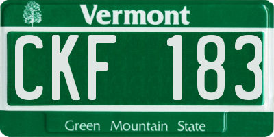 VT license plate CKF183