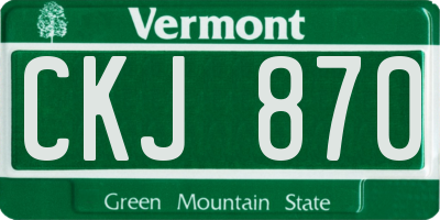 VT license plate CKJ870