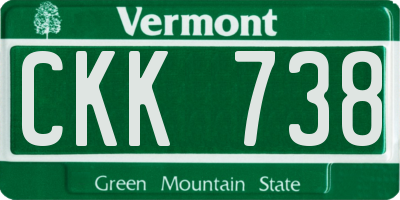 VT license plate CKK738