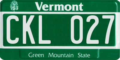 VT license plate CKL027