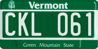 VT license plate CKL061