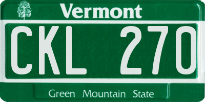 VT license plate CKL270