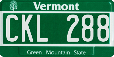 VT license plate CKL288