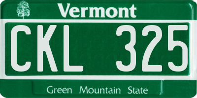 VT license plate CKL325