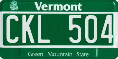 VT license plate CKL504
