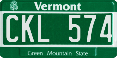 VT license plate CKL574