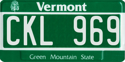 VT license plate CKL969