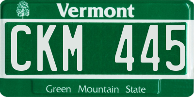 VT license plate CKM445