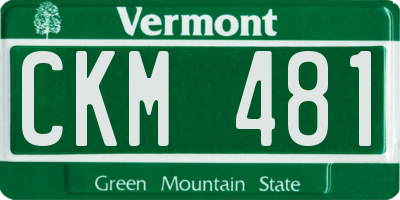 VT license plate CKM481
