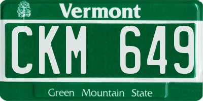 VT license plate CKM649