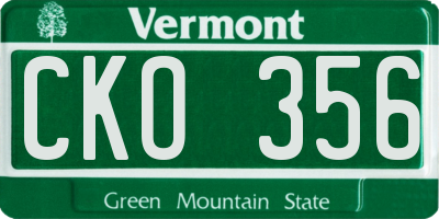 VT license plate CKO356
