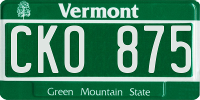 VT license plate CKO875