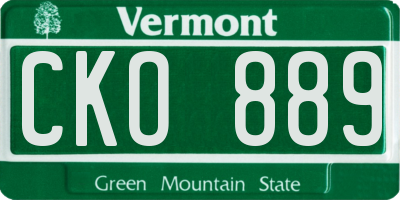 VT license plate CKO889