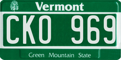 VT license plate CKO969