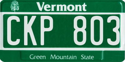 VT license plate CKP803