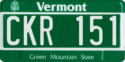 VT license plate CKR151