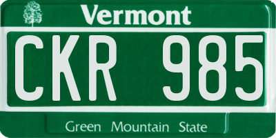VT license plate CKR985