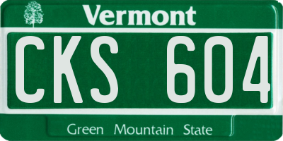 VT license plate CKS604
