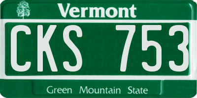 VT license plate CKS753
