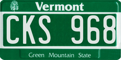 VT license plate CKS968