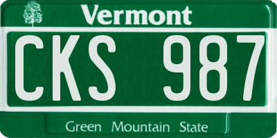 VT license plate CKS987