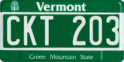 VT license plate CKT203