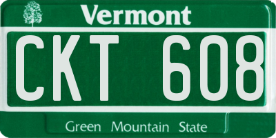 VT license plate CKT608