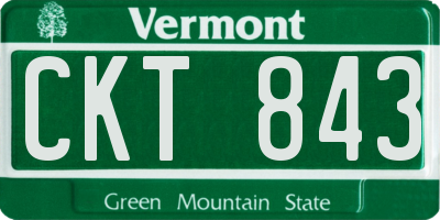 VT license plate CKT843