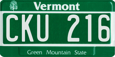 VT license plate CKU216