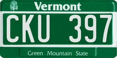 VT license plate CKU397