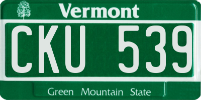 VT license plate CKU539