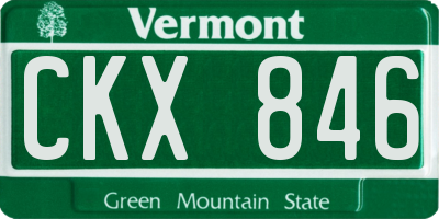 VT license plate CKX846