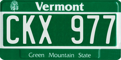 VT license plate CKX977