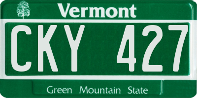 VT license plate CKY427