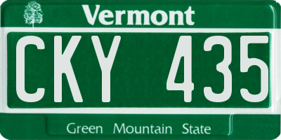 VT license plate CKY435