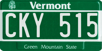 VT license plate CKY515