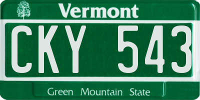 VT license plate CKY543