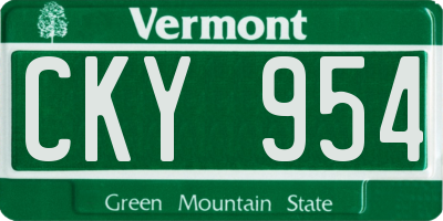 VT license plate CKY954