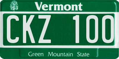 VT license plate CKZ100