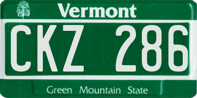 VT license plate CKZ286