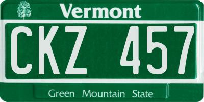 VT license plate CKZ457