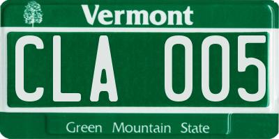 VT license plate CLA005