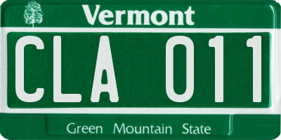 VT license plate CLA011